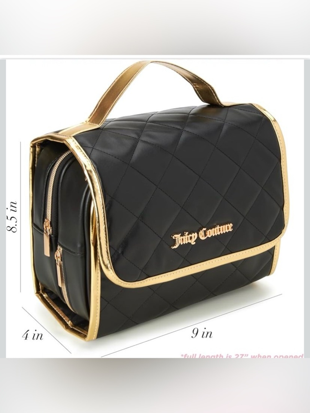 Juicy Couture Large Quilted Cosmetic & Toiletries Case NWT